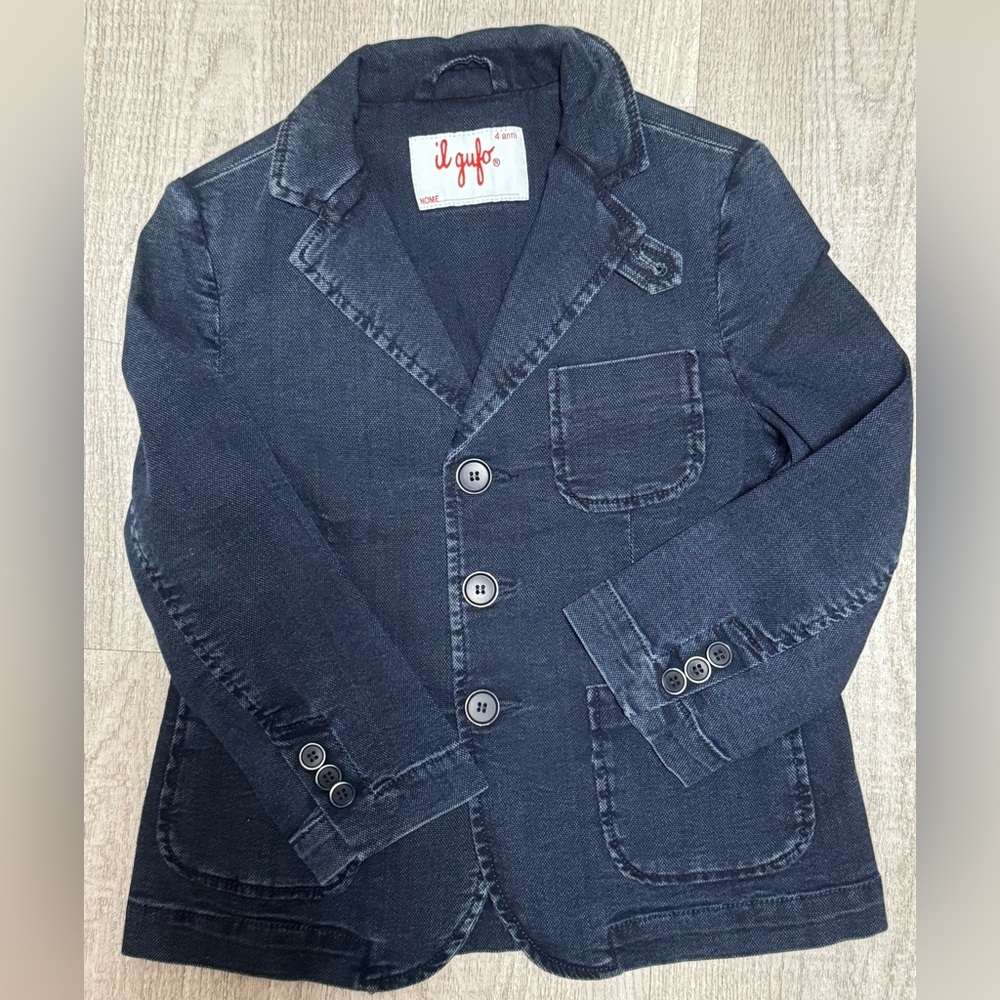 Il Gufo Boys Blazer 4Y Navy Cotton Jacket | Made in Italy | Luxury Kids